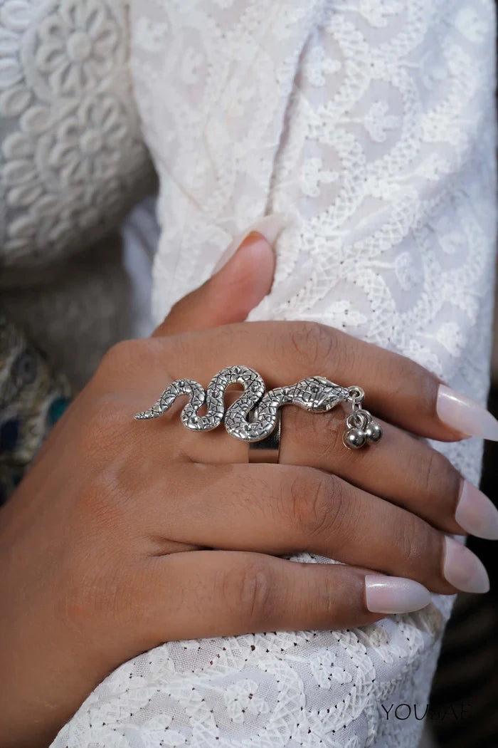 Tishala Free Sized - Adjustable, Bohemian Oxidised Ring