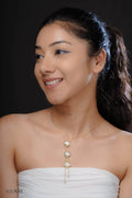 Tripple White Clove Drop Anti Tarnish Neckpiece
