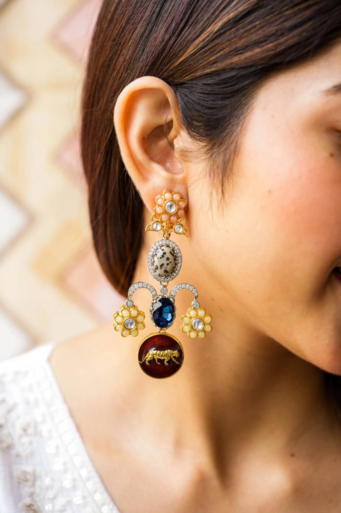 Tritha Gold Plated Fusion Earrings