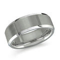 Tungsten Band Brushed Finish Beveled Edges