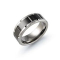 Tungsten Black Grey Band Line Pattern