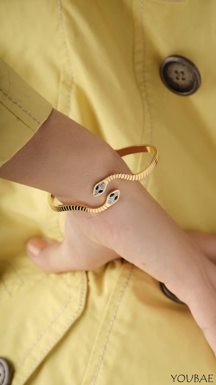 Twisted Cobra Anti Tarnish Stainless Steel Bracelet - Single
