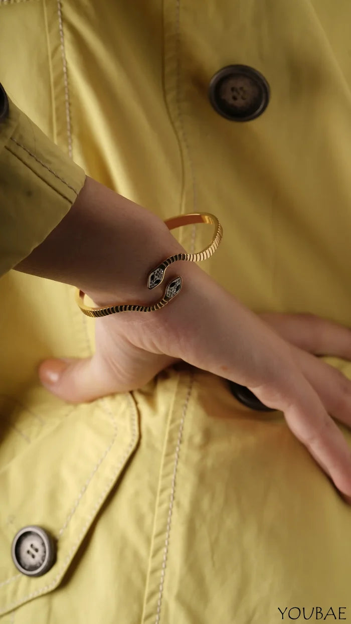 Twisted Cobra Anti Tarnish Stainless Steel Bracelet - Single