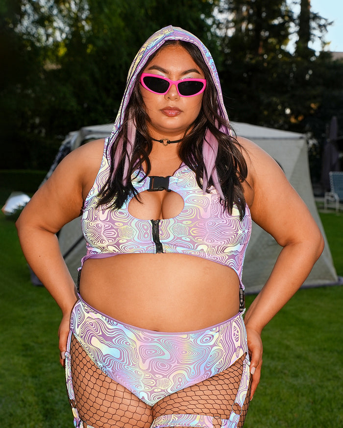 Twisted Reality Purple Rainbow Reflective Bodysuit