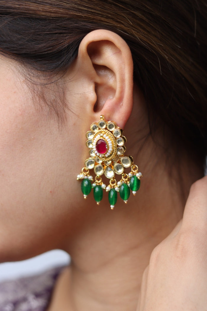 Uditi Gold Plated Kundan Earrings