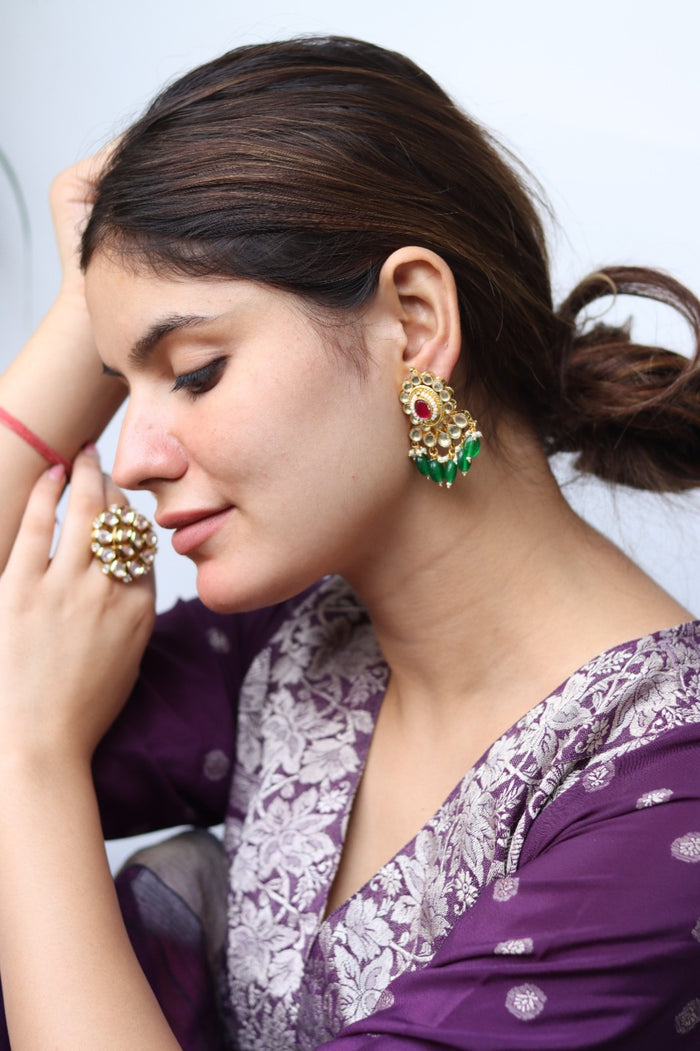 Uditi Gold Plated Kundan Earrings