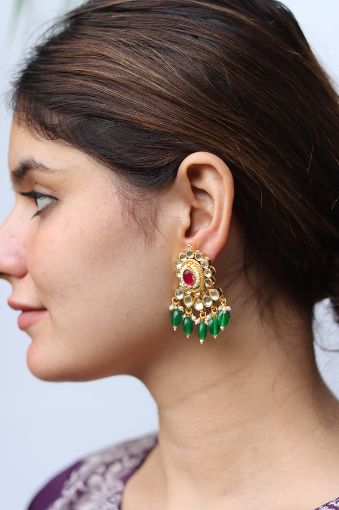 Uditi Gold Plated Kundan Earrings