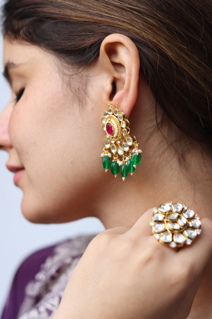 Uditi Gold Plated Kundan Earrings