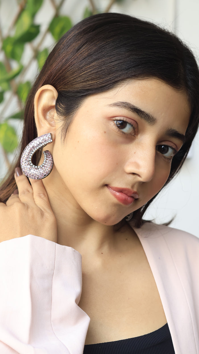 Una Invisible Stone Setting AD Earrings