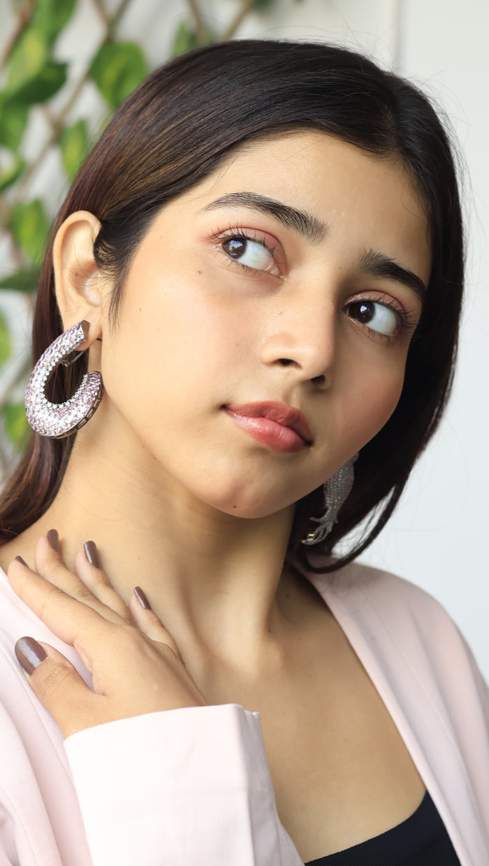 Una Invisible Stone Setting AD Earrings