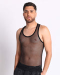 Tempest Men's Fishnet Tank-Black-Front--Jose---S