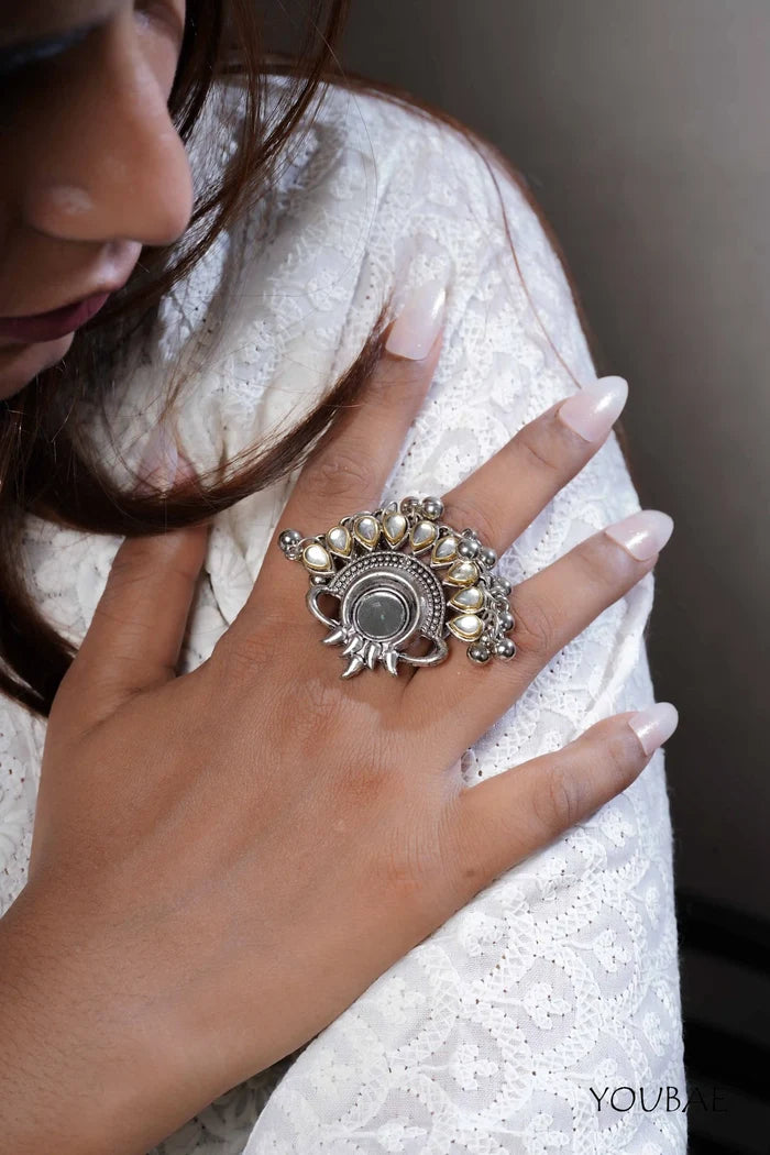 Vandana Free Sized - Adjustable, Bohemian Oxidised Ring
