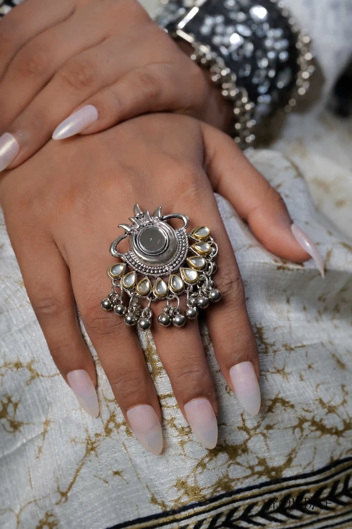 Vandana Free Sized - Adjustable, Bohemian Oxidised Ring
