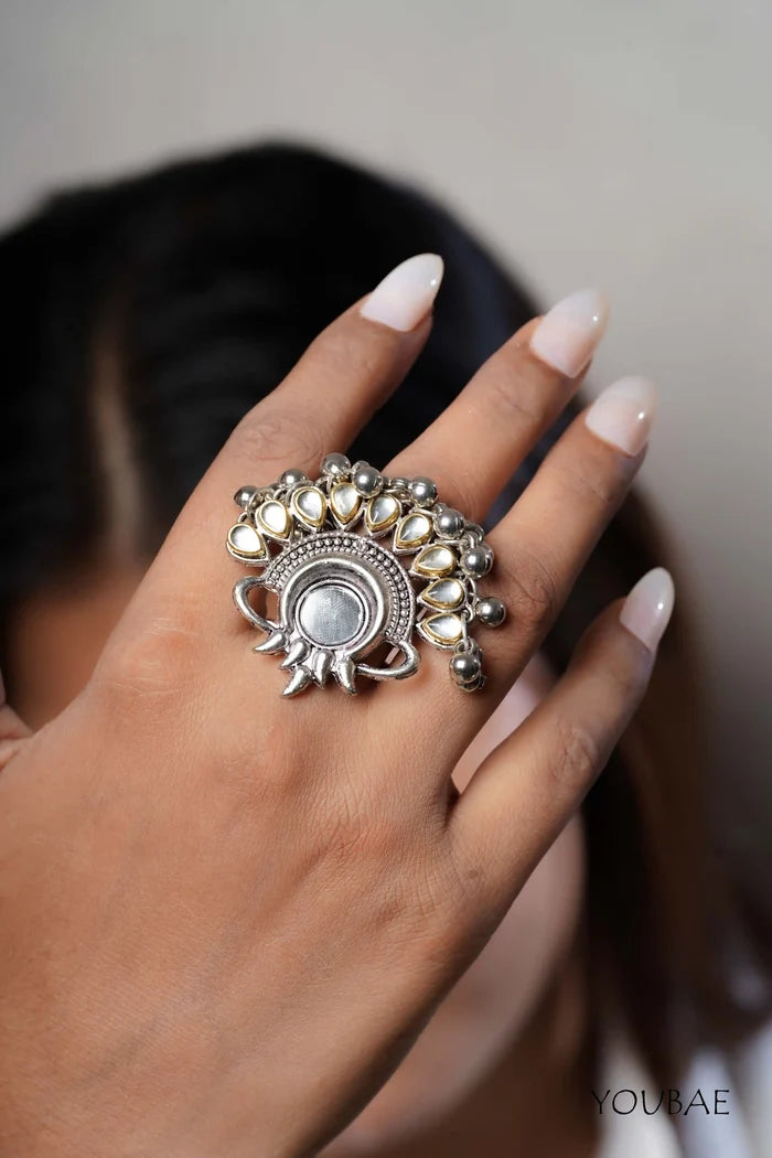 Vandana Free Sized - Adjustable, Bohemian Oxidised Ring