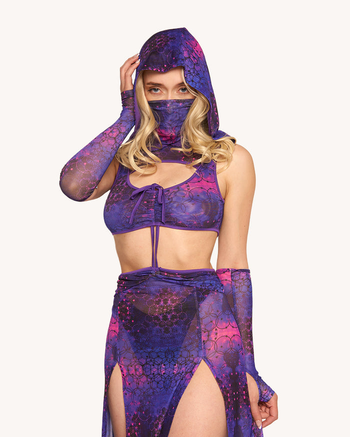 Violet Vibrations Dress with Sleeves