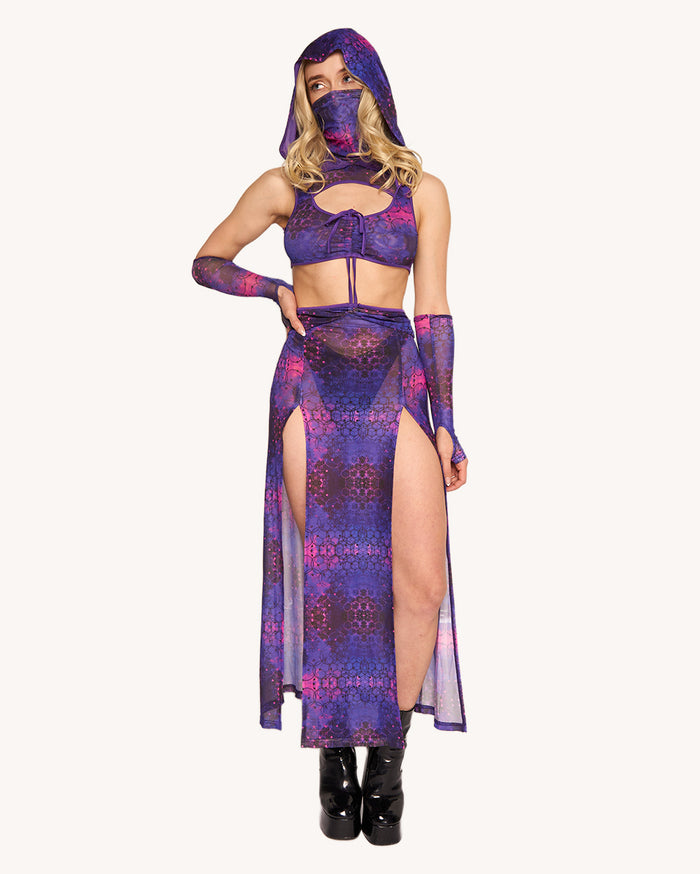 Violet Vibrations Dress with Sleeves