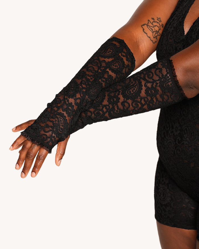 VIP Behavior Lace Romper with Sleeves