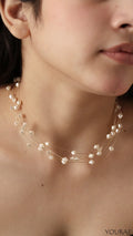 White Beads Choker- Anti Tarnish, Stainless Steel