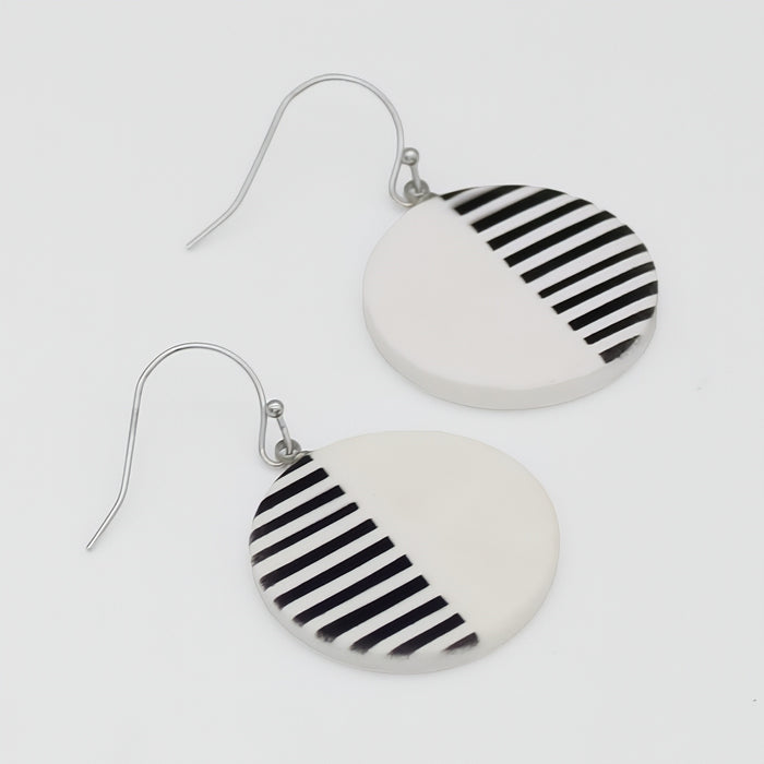 White Harlowe Striped Earrings - Sylca Designs - Chunky Jewelry