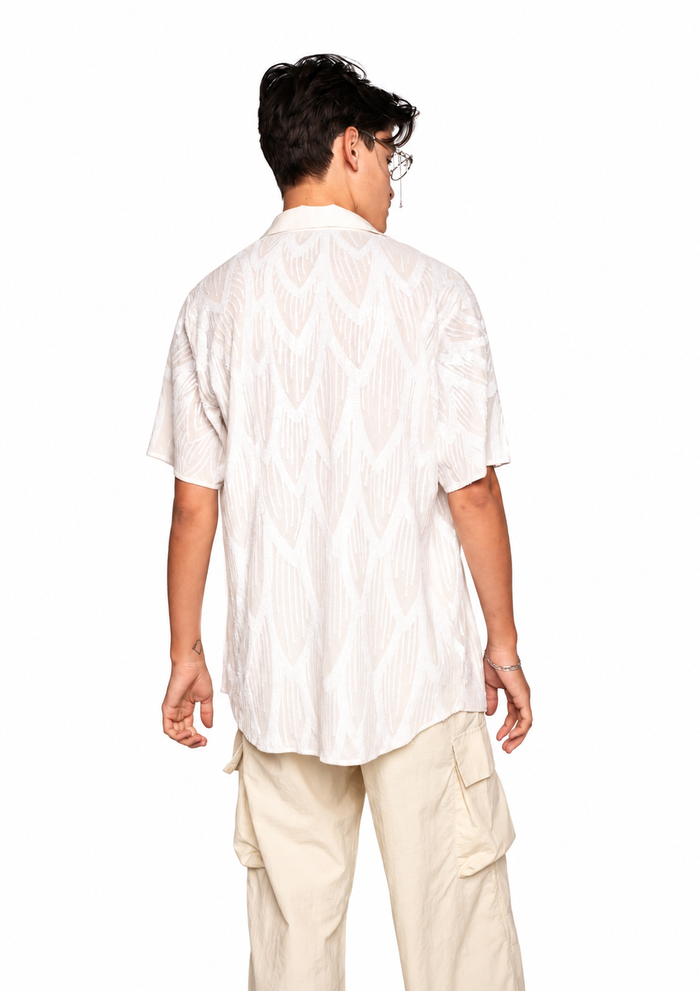 White Willow Sequin Button Down