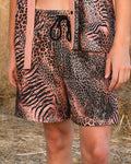 Wild Cat Print Camp Shorts-Men