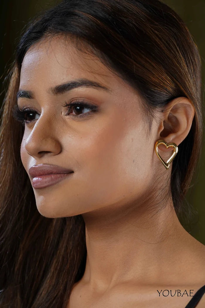 Willow Heart Studs, Anti-Tarnish Steel Earrings