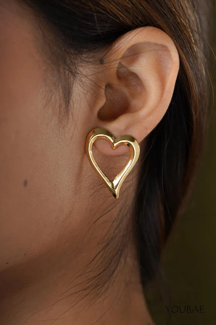 Willow Heart Studs, Anti-Tarnish Steel Earrings