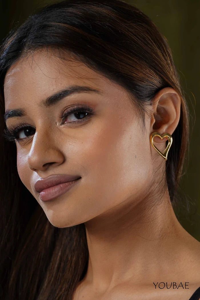 Willow Heart Studs, Anti-Tarnish Steel Earrings