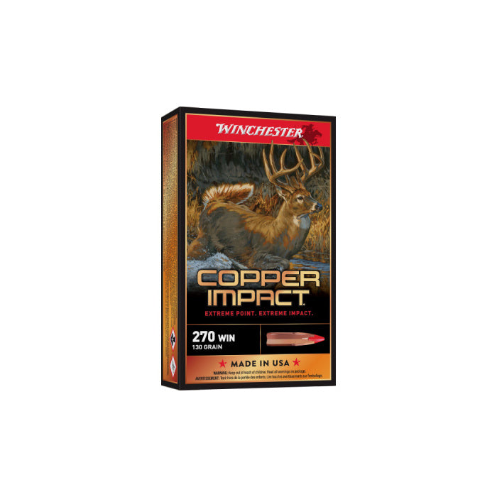 Winchester Ammunition 270 Winchester 130 Grain Copper Impact Copper Hollow Point 20 Count