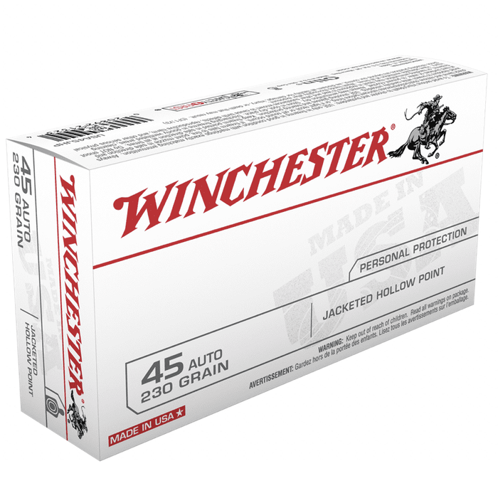 Winchester Ammunition 45 ACP 230 Grain Jacketed Hollow Point 50 Count