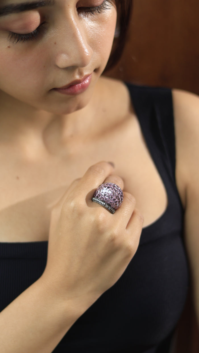 Yadana Invisible Stone Setting Free Sized Adjustable AD Ring