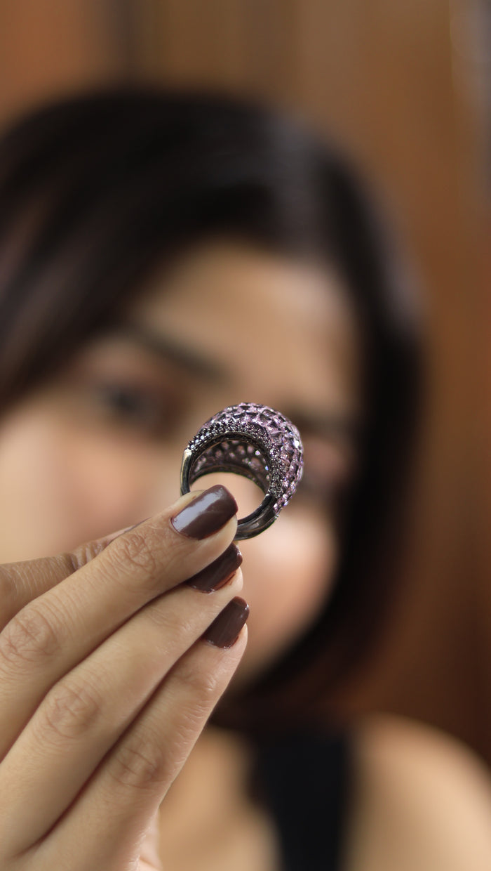 Yadana Invisible Stone Setting Free Sized Adjustable AD Ring