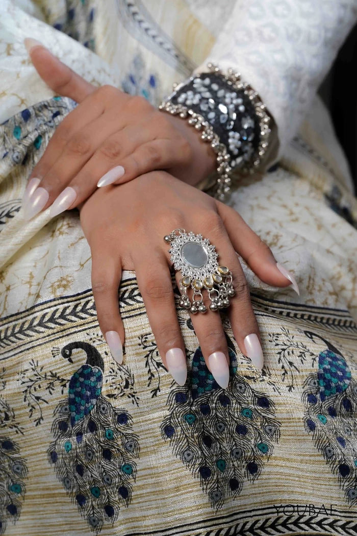 Yashomati Free Sized - Adjustable, Bohemian Oxidised Ring