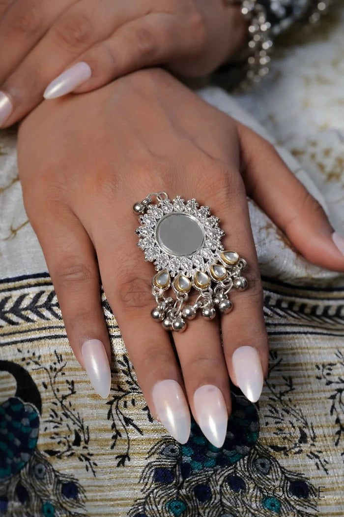 Yashomati Free Sized - Adjustable, Bohemian Oxidised Ring