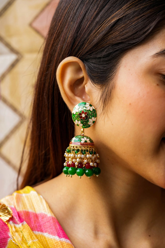 Yatharvi Fusion Jhumka Earrings