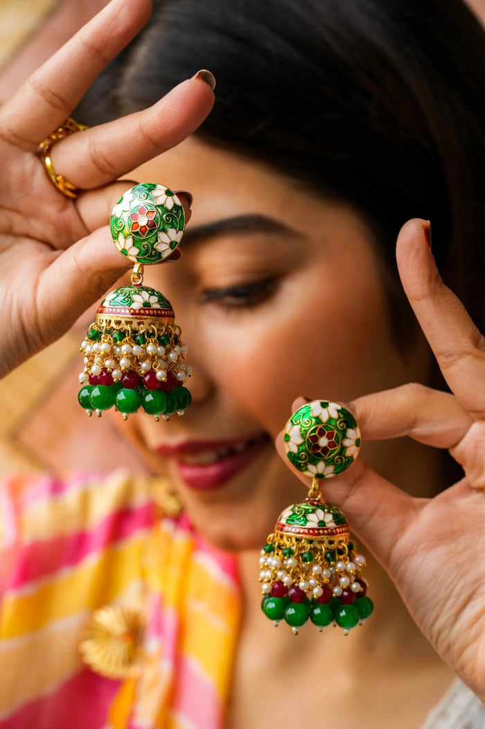 Yatharvi Fusion Jhumka Earrings
