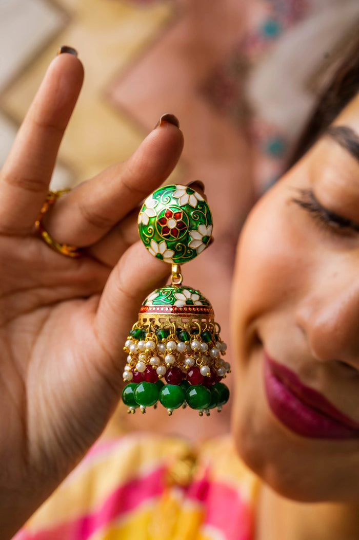 Yatharvi Fusion Jhumka Earrings