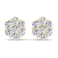 Yellow Gold 1/5CTW DIamond Flower Studs