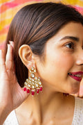 Yuvrani Kundan Gold Plated Fusion Earrings