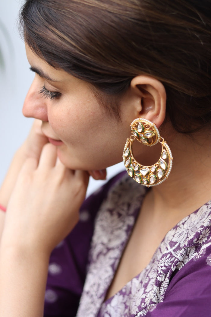 Zalak Gold Plated Kundan Earrings