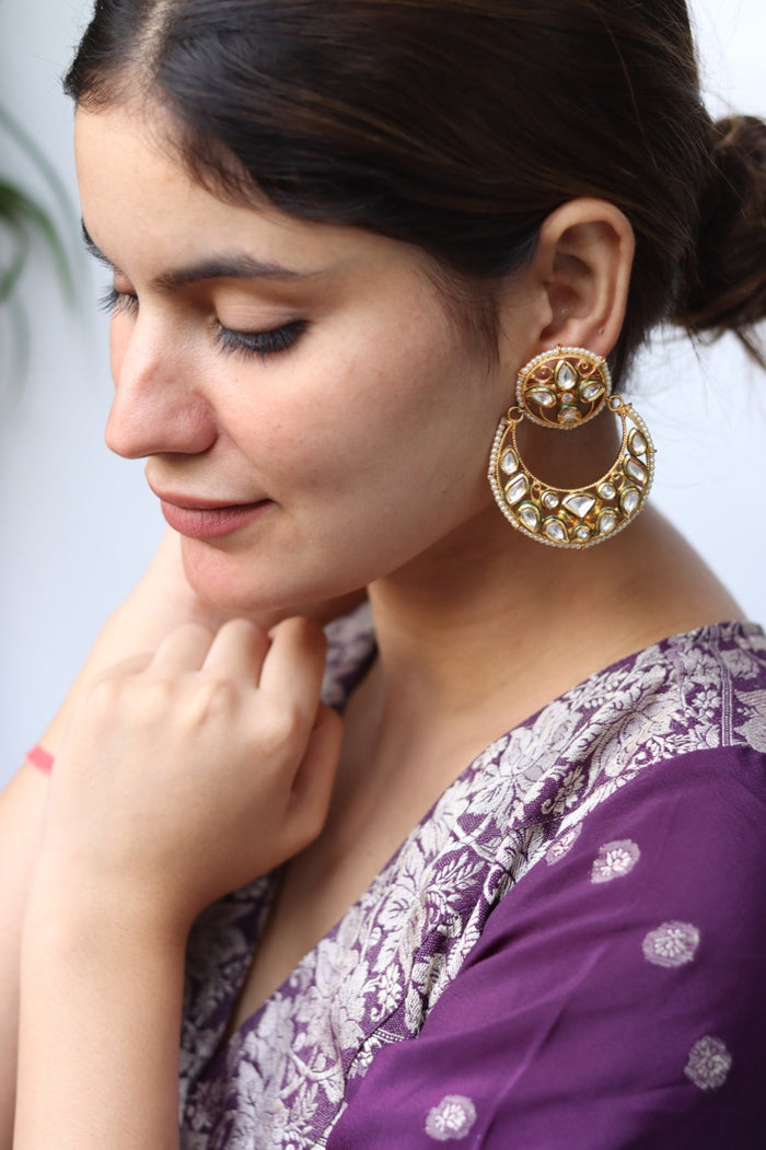 Zalak Gold Plated Kundan Earrings