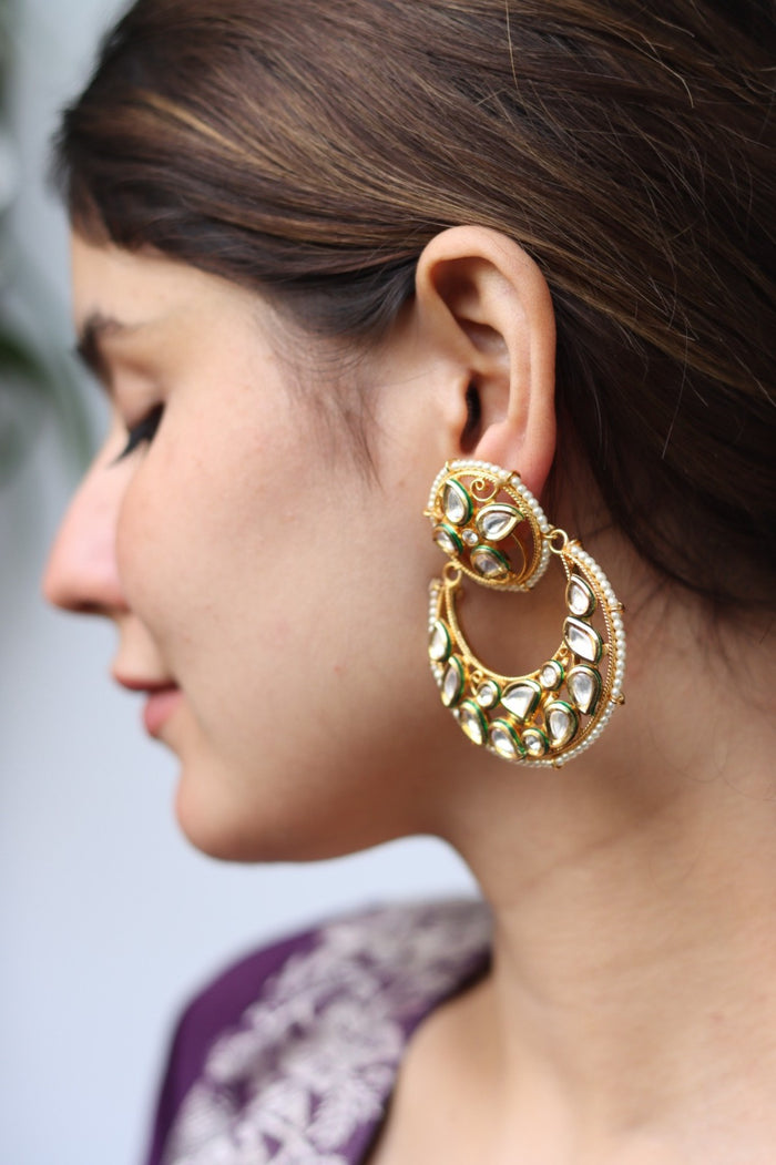 Zalak Gold Plated Kundan Earrings