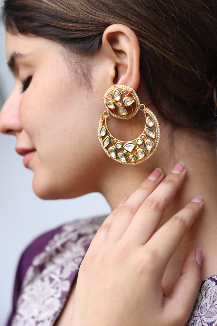 Zalak Gold Plated Kundan Earrings