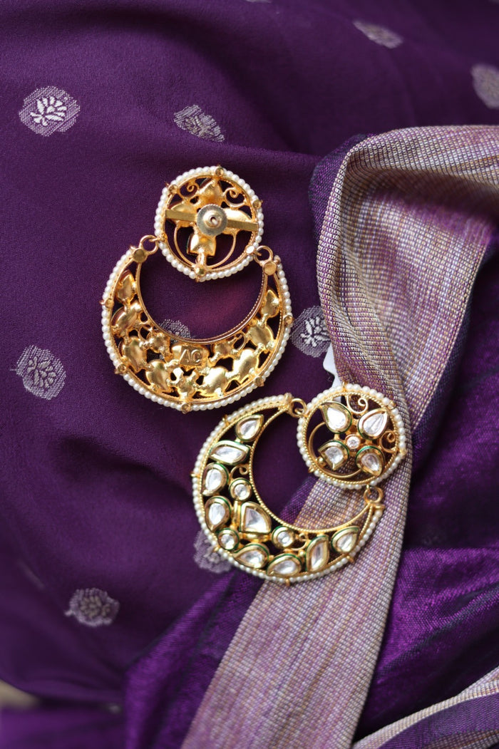Zalak Gold Plated Kundan Earrings