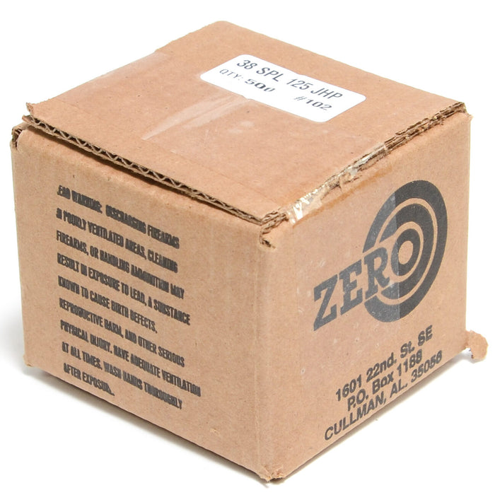 Zero .357 / 38 Special 125 Grain Jacketed Hollow Point (500)