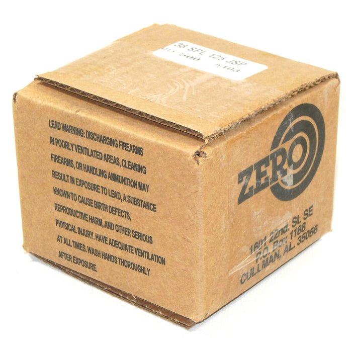 Zero .357 / 38 Special 125 Grain Jacketed Soft Point (500)